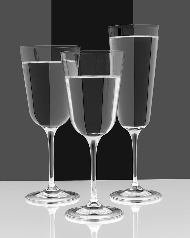 Trio of Glasses - Negative Photograph by Nikolyn McDonald