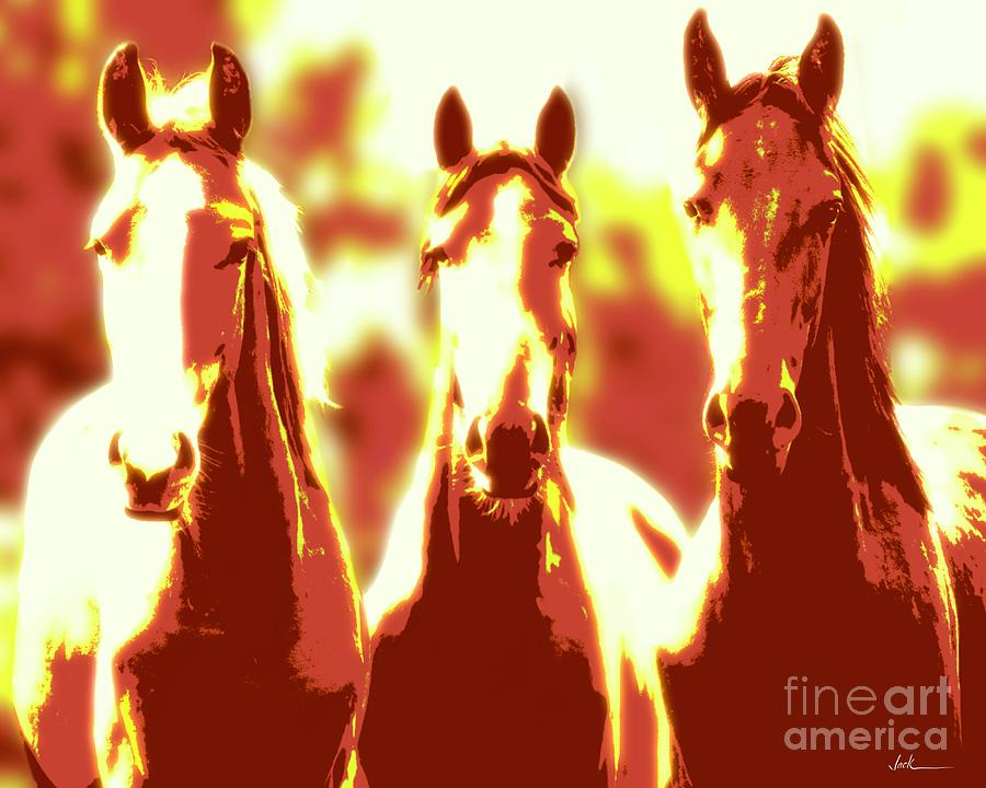 Horses Painting - Trio of Horses by Jack Bunds