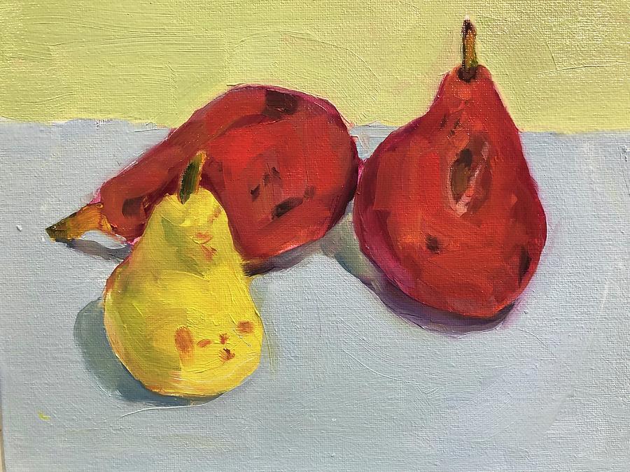 Trio pears Painting by Nadene Kranz