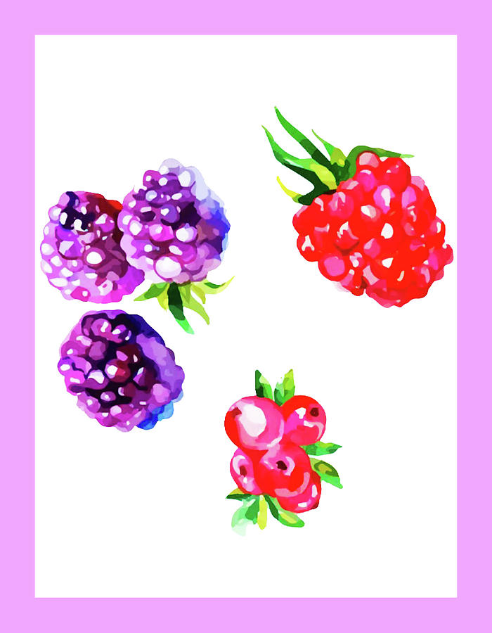 Triple Berries Digital Art by Fine Art by Alexandra
