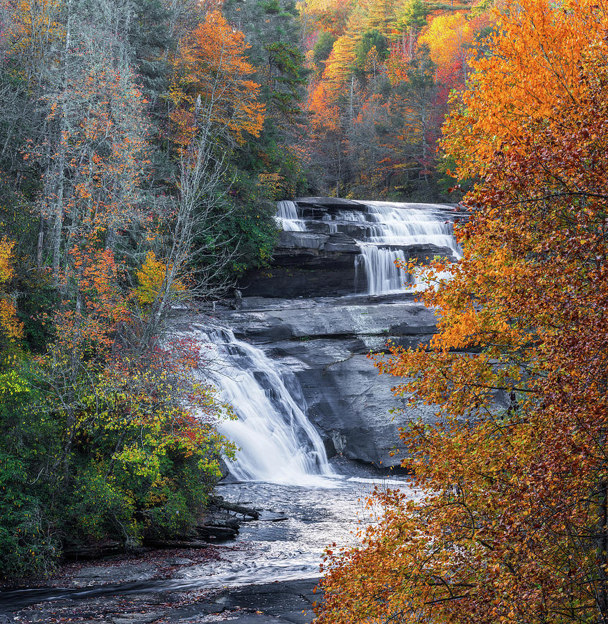 Triple Falls Dupont State Forest Fall Splendor  Photograph by Donnie Whitaker