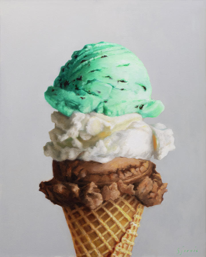 Ice Cream Painting - Triple Play by Susan N Jarvis