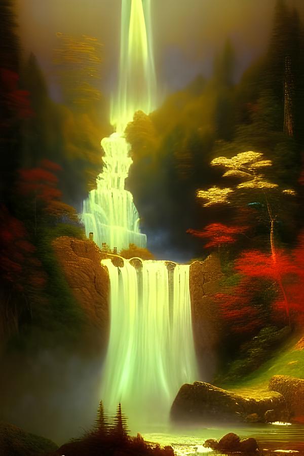 Triple Waterfall Digital Art by Beverly Read