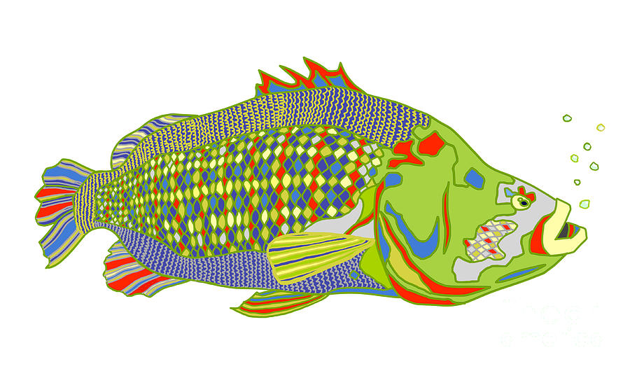 Tripletail Fish Digital Art by Robert Yaeger