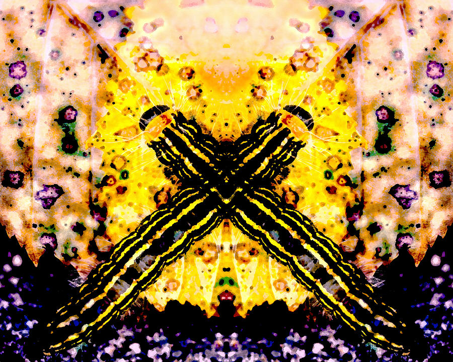 Trippy Abstract Caterpillar Crossing Digital Art by Mark Beckwith