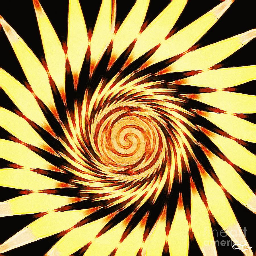 Trippy Art Yellow and Orange Spiral Digital Art by Douglas Brown - Pixels