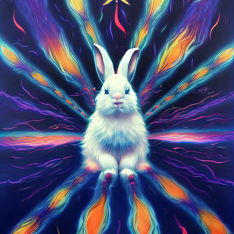 Trippy Bunny Digital Art by Vasilis Alexiadis - Fine Art America