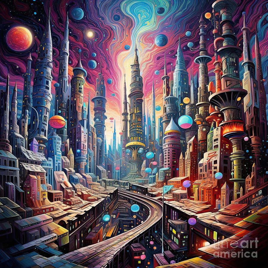 Trippy City - Surreal Metropolis Digital Art by BrandwayArt - Fine Art ...