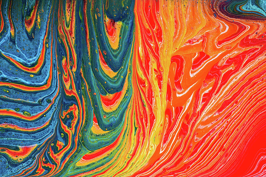 Trippy Fluid Painting Colorful Stripes Painting by Matthias Hauser