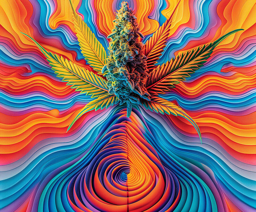 Pattern Digital Art - Trippy Leaf by Dominick Taylor