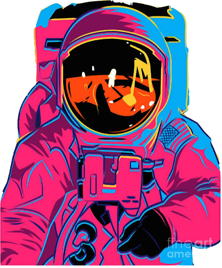 Trippy Rainbow Astronaut Digital Art By Bui Thai