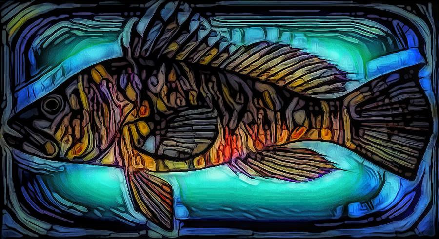 Trippy Sea Bass Digital Art by Daniel Bean - Fine Art America