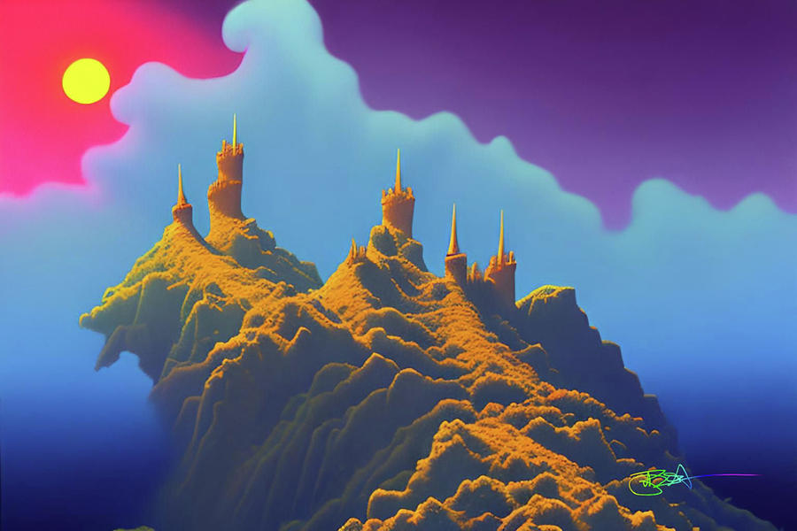 Trippy Sky Kingdom Fantasy 12 Digital Art by Benito Del Ray - Fine Art ...