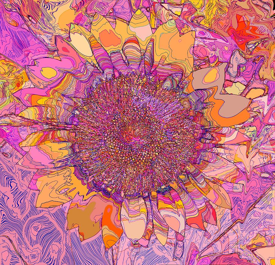 Trippy sunflower Drawing by David McKinney Trippy sunflower Drawing by David McKinney