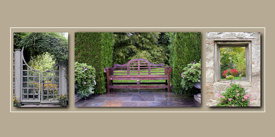 Triptych Garden Grouping - Art Print Photograph by Kenneth Lane Smith