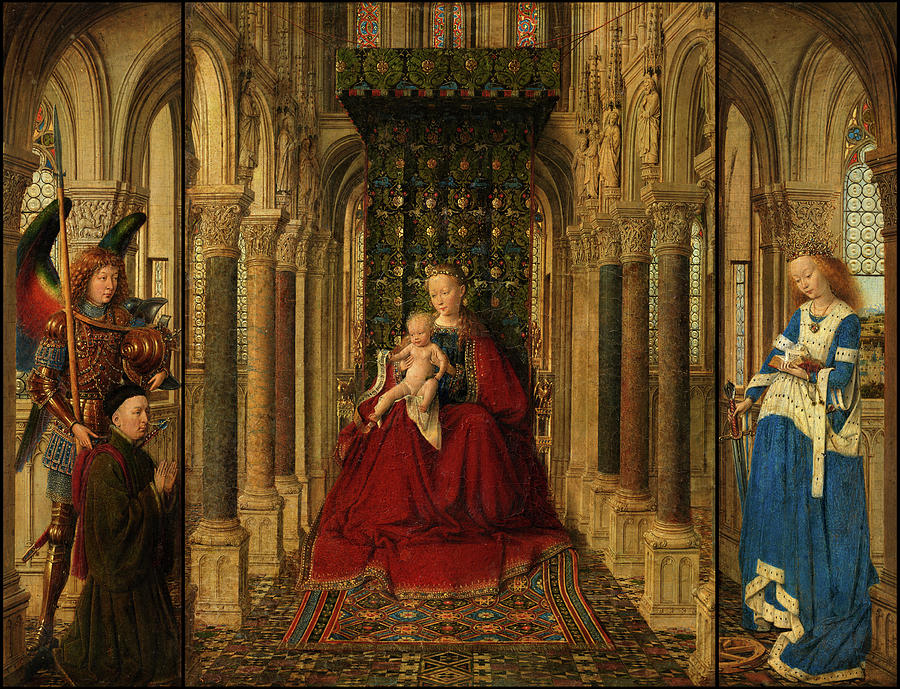 Triptych of the Virgin and Child Painting by Jan van Eyck