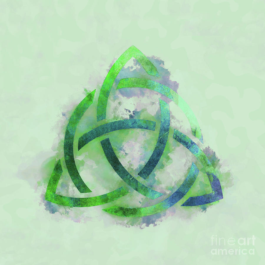 Triquetra, celtic trinity symbol Painting by Delphimages Photo Creations