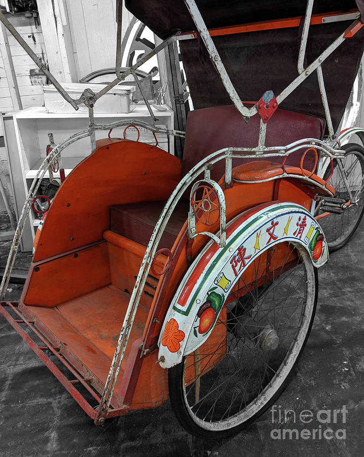 Rickshaw Photograph - Jinrikisha In Orange by Steven Digman Rickshaw Photograph - Jinrikisha In Orange by Steven Digman