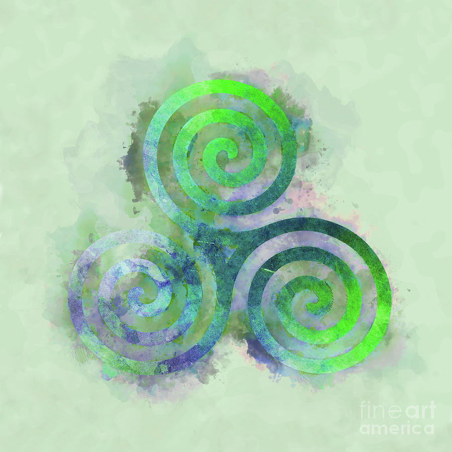 Triskele, celtic triple spiral symbol Painting by Delphimages Photo Creations
