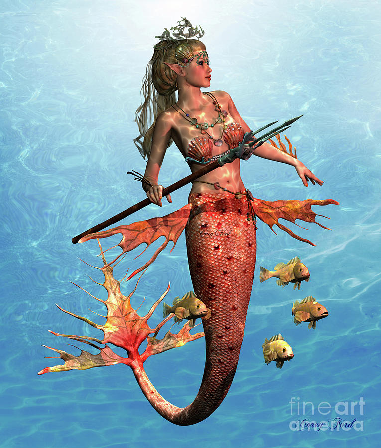 Tritons Mermaid Daughter Digital Art