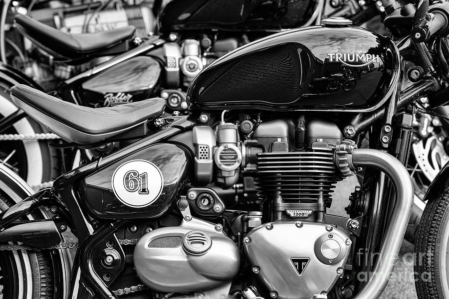 Triumph Bonneville Bobber Monochrome Photograph by Tim Gainey