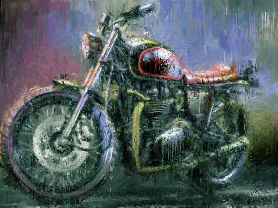 Triumph Bonneville Motorcycle by Vart Painting by Vart Studio