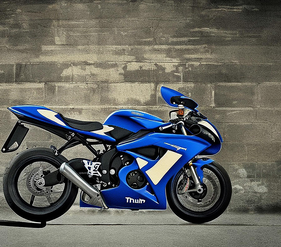 Triumph Daytona 675 Racing Motorcycle Front View Exterior Blue Daytona ...