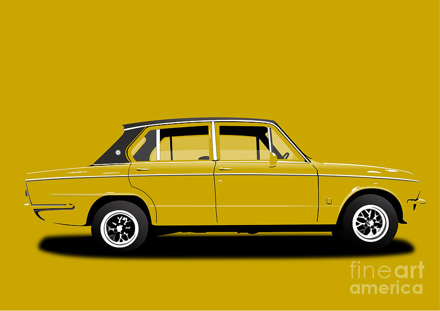 Triumph Dolomite Sprint. Mimosa Yellow Edition. Customisable to YOUR colour choice. Digital Art by Moospeed Art