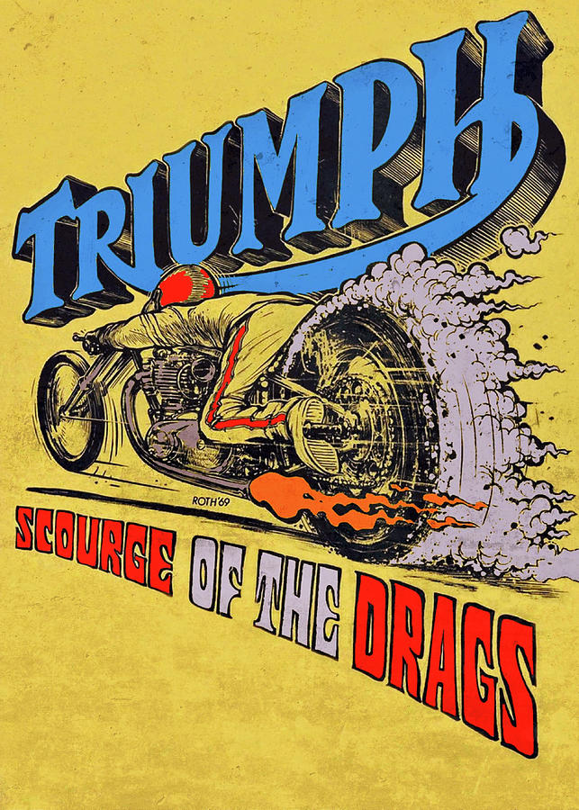 Triumph Motorcycles Vintage Racing Car Poster Mixed Media by Design ...