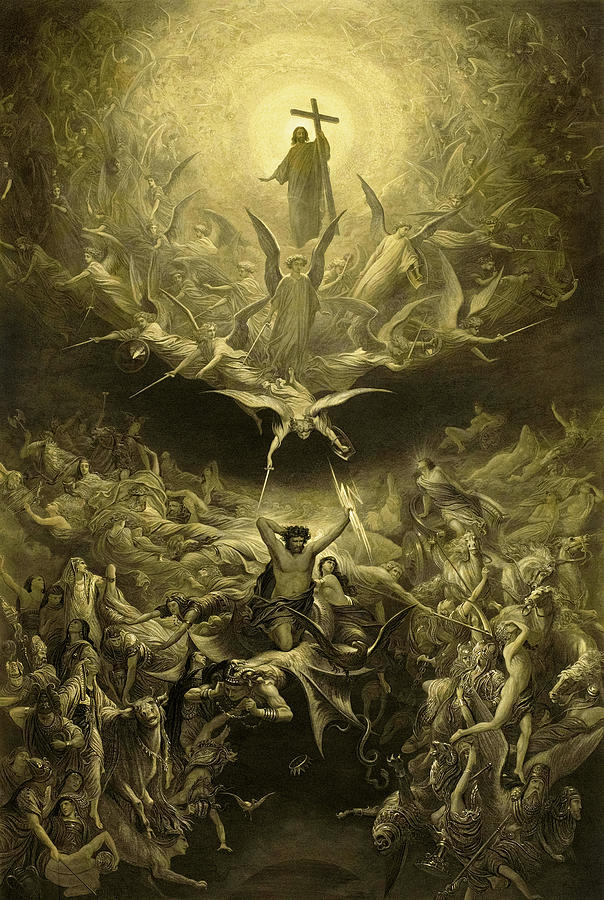 Gustave Dore Painting - Triumph of Christianity Over Paganism by Gustave Dore