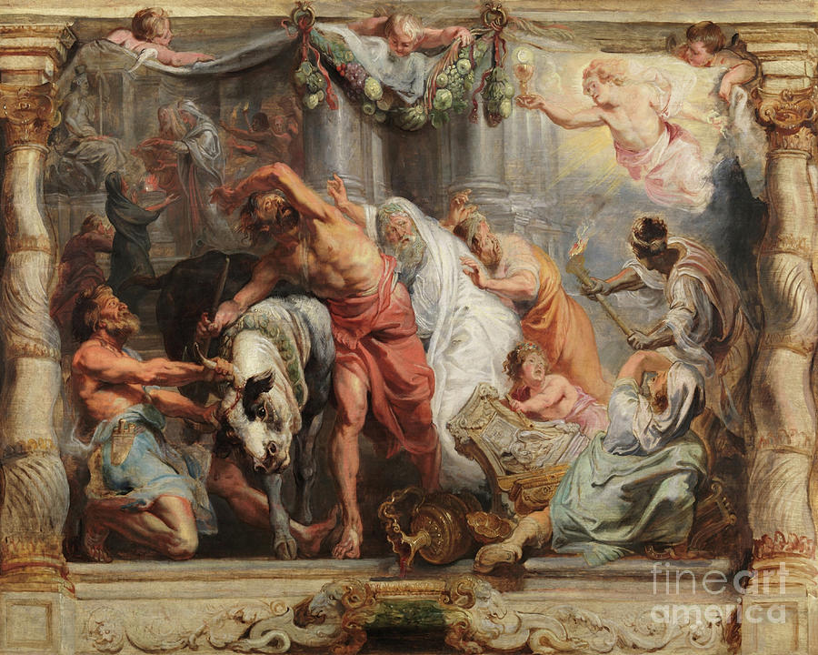 Triumph of the Eucharist over Idolatry - CZREI Painting by Peter Paul Rubens