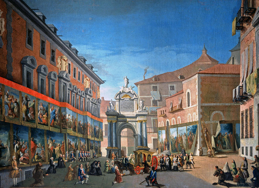 Triumphal Arch of Saint Mary at Main Street by Lorenzo de Quiros. 18th century. Municipal Museum.... Painting by Album