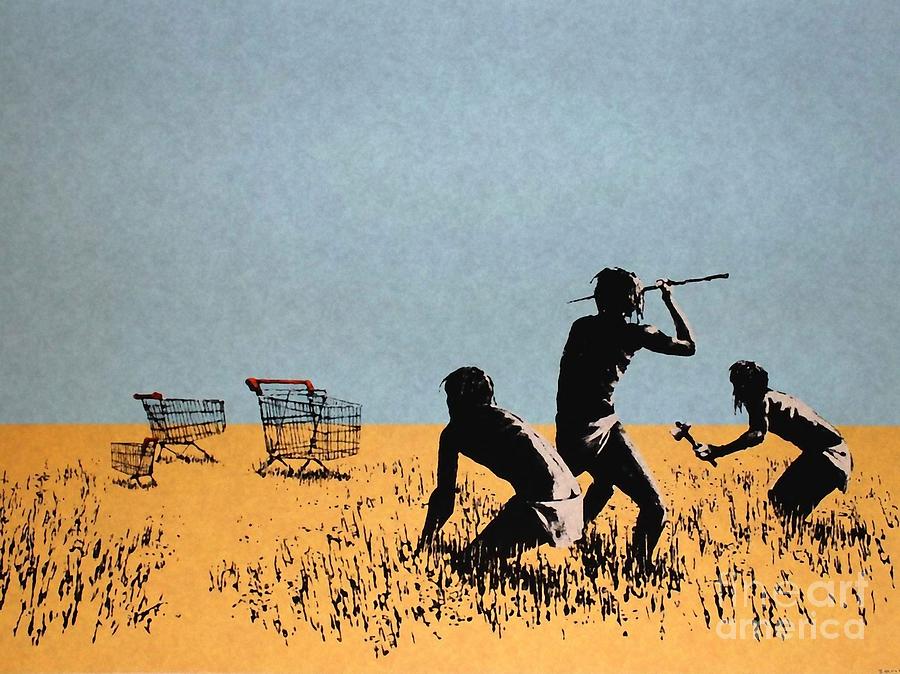 Banksy Mixed Media - Trolley Hunters by Banksy