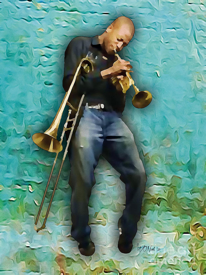 Portrait Digital Art - Trombone Shorty by Walter Neal