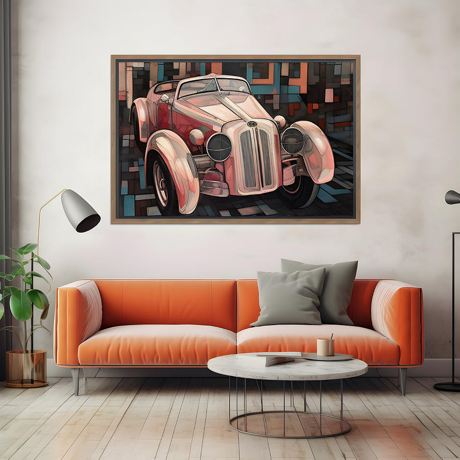 tromp l oeil 3D top view wide angle of Bugatti Type 41, the Royale 2 ...