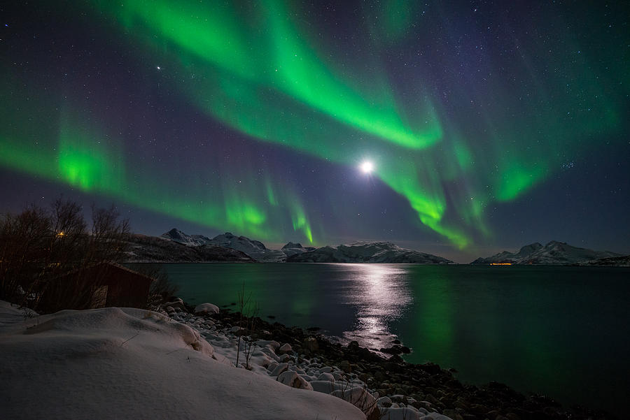 Troms coast at night Photograph by John Hemmingsen