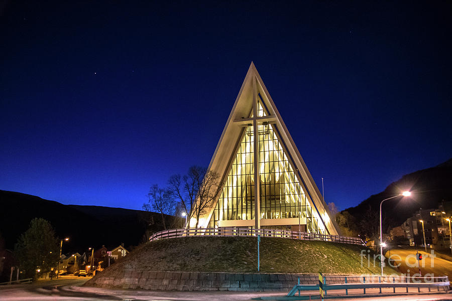 Tromso at night # 2 Arctic Cathedral Photograph by Tchaikovsky ...