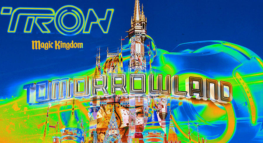 Tron coaster Magic Kingdom 2021 work A Mixed Media by David Lee Thompson