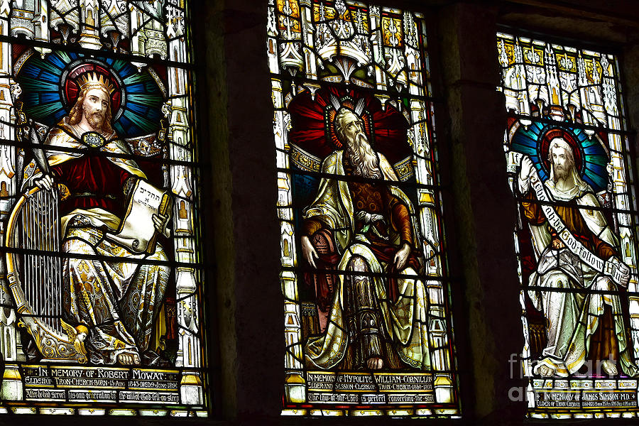 Tron Kirk, Three Elders Stained Glass Windows, Edinburgh Photograph by Yvonne Johnstone
