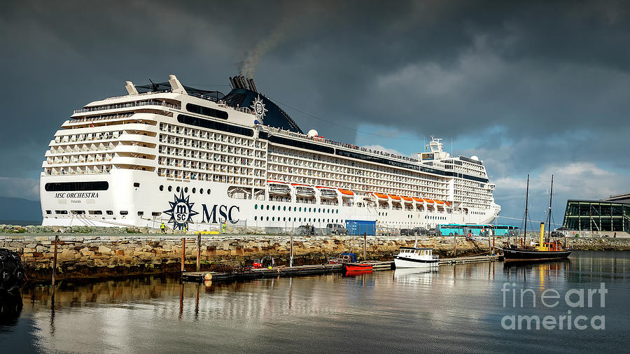 Trondheim MSC Orchestra Cruise Ship Photograph by Antony McAulay