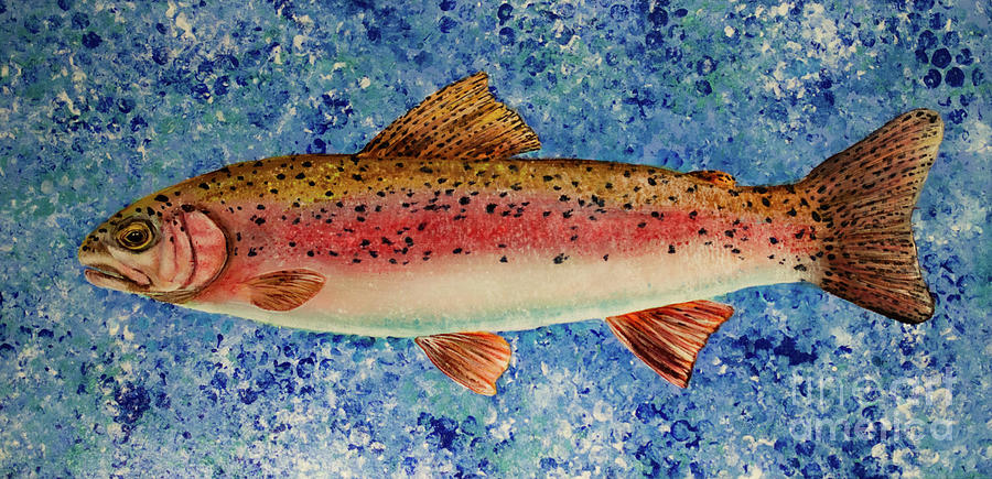 Trophy Trout Painting by Nancy Lauby