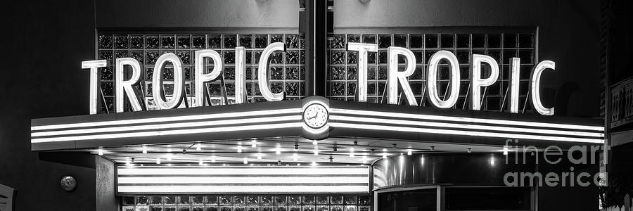 Tropic Cinema Key West Theater Black and White Panorama Photo Photograph by Paul Velgos