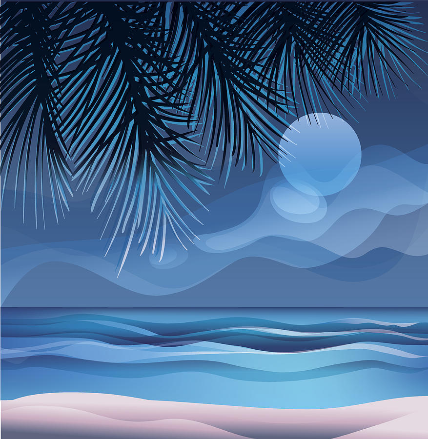 Tropic Exotic Island Ocean Beach Drawing by Year_ah