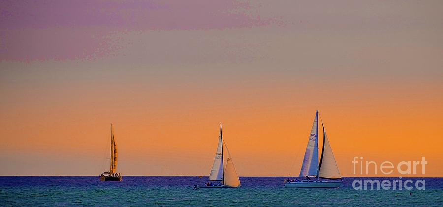 Sunset Photograph - Tropic Sailing  by D Davila