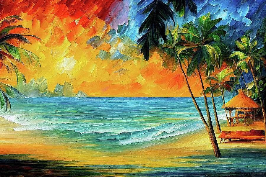 Tropical Beach #1 Painting by Ryan James - Fine Art America