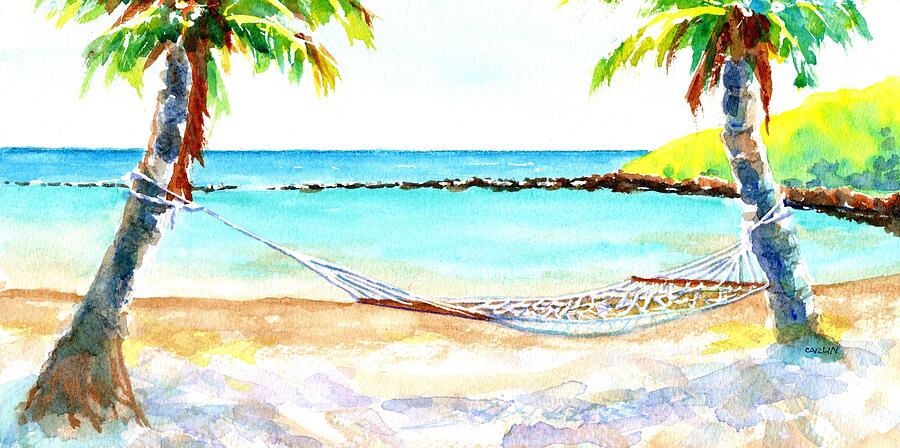 Tropical Beach Hammock 2 Painting by Carlin Blahnik CarlinArtWatercolor