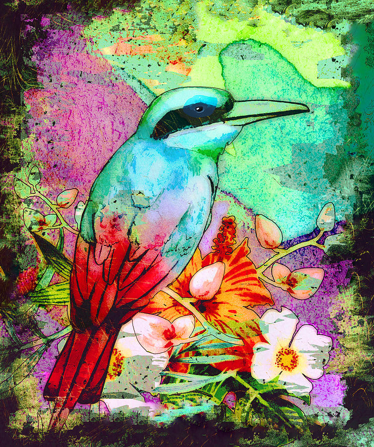 Tropical Bird Madness Painting by Miki De Goodaboom
