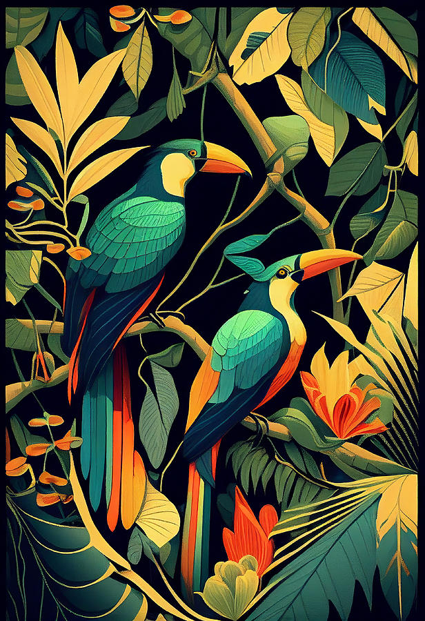 Tropical Birds Digital Art by James Lloyd Tropical Birds Digital Art by James Lloyd