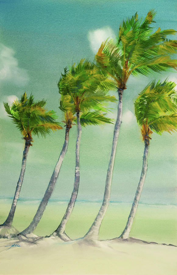 Tree Painting - Tropical Breeze by Jani Freimann