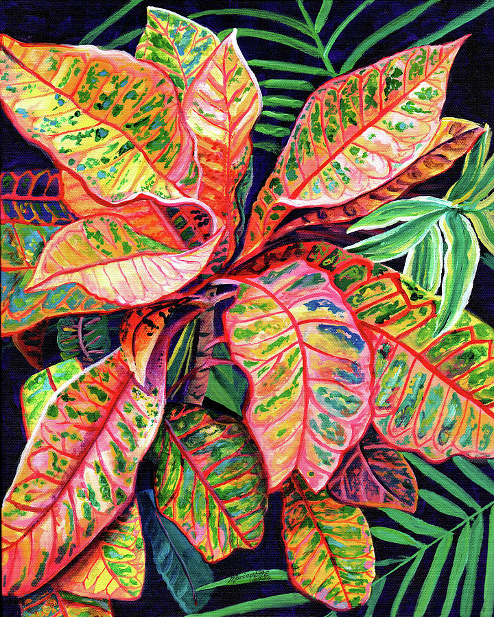Tropical Crotons 2 Painting by Marionette Taboniar